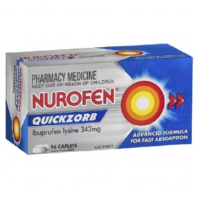 Nurofen Quickzorb Pain Relief Tablets 96 pack Ibuprofen Lysine 342mg