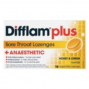 Difflam Plus Lozenges Honey And Lemon 16