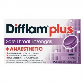 Difflam Plus Anaesthetic 16 Lozenges Berry