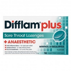 Difflam Plus Anaesthetic 16 Lozenges Menthol