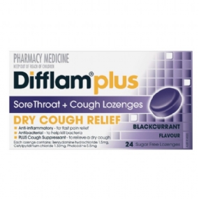 Difflam Cough 24 Lozenges Blackcurrent