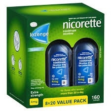 Nicorette Cooldrops Lozenges Extra Strength Icy Mint 4mg 160 