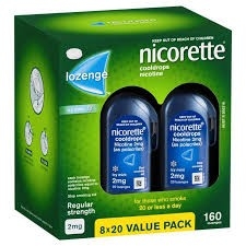 Nicorette Cooldrops Lozenges Reg Strength Icy Mint 2mg 160 