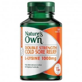 Nature's Own Double Strength Cold Sore Relief L-Lysine 1000mg 100 Tablets