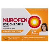 Nurofen for Children 7+ Orange 100mg Chewable 24 Capsules