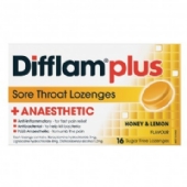 Difflam Plus Lozenges Honey And Lemon 16